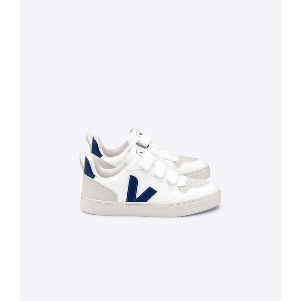 Veja V-10 CWL Kids\' Shoes White/Navy | CA 774LIS